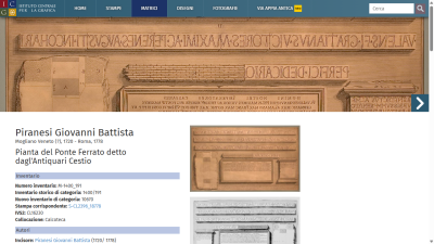 Pianta del Ponte Ferrato detto dagl'Antiquari Cestio