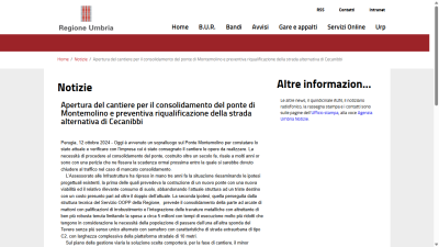 Apertura del cantiere per il consolidamento del ponte di Montemolino