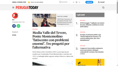 Media Valle del Tevere, Ponte Montemolino - disagi nuovo progetto