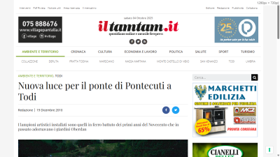 Nuova luce per il ponte di Pontecuti a Todi