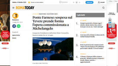 Ponte Farnese sospeso sul Tevere prende forma...