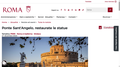 Ponte Sant'Angelo, restaurate le statue
