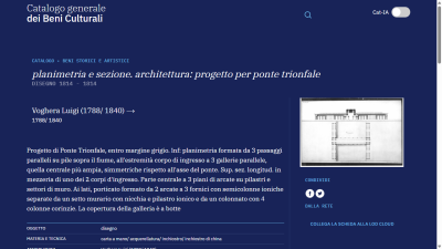 Planimetria e sezione architettura- progetto per ponte