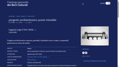 Progetto architettonico - ponte trionfale disegno ca 1814